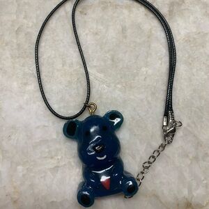 Blue Bear Pendant Necklace for Kids